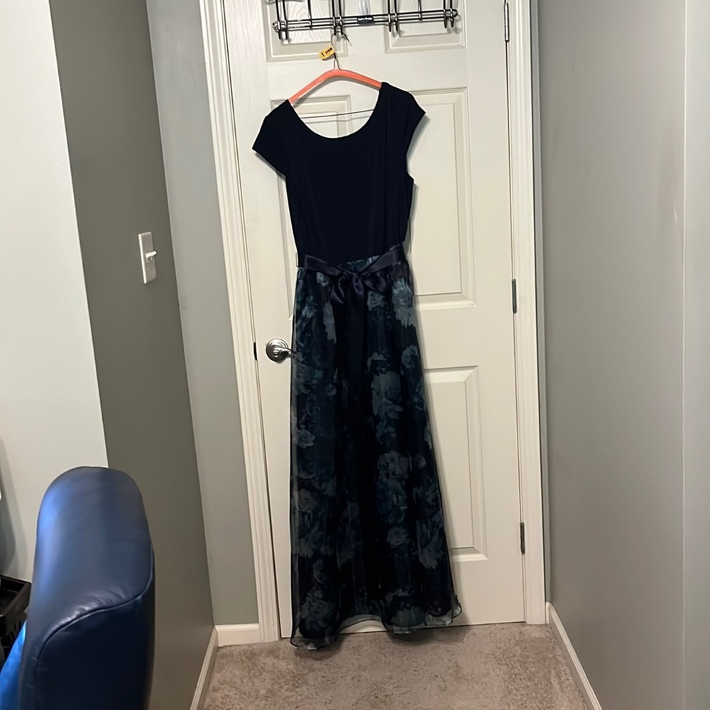 Navy blue with organza bottom formal dress